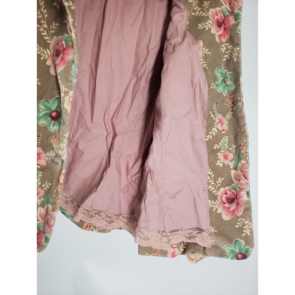 Intuitions Womens European Jacket Size‎ 4 Floral Bow Pockets Collared Lined Pink - Picture 7 of 12